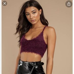 For love and lemons mohair cropped top.